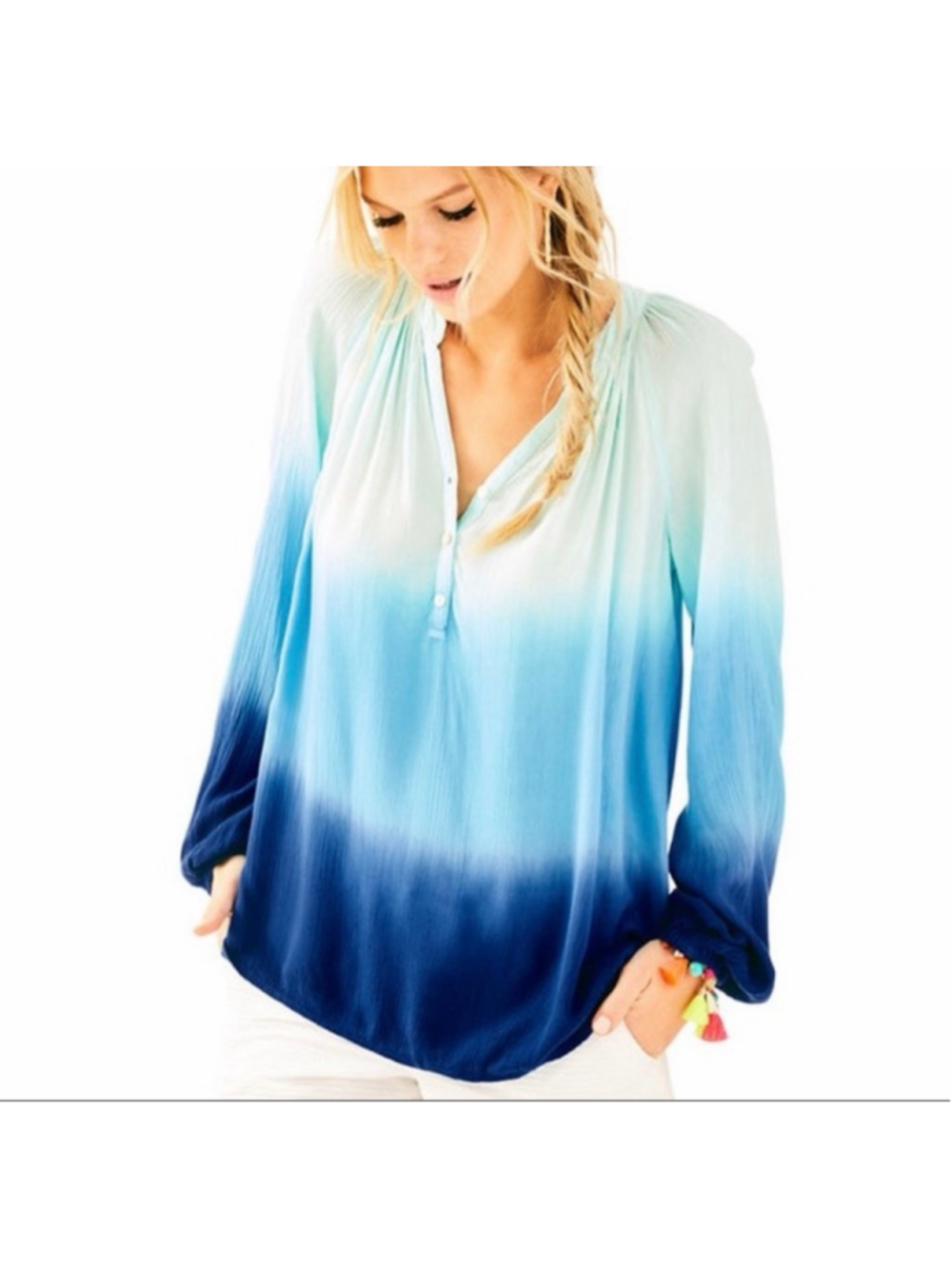 Lilly Pulitzer Elsa top in a blue ombre pattern Size Medium